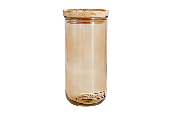 Банка для сыпучих продуктов, 820 мл, стекло/дерево, коричневая, Jars