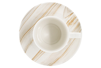 Пара чайная, 1 перс, 2 пр, 250 мл, фарфор P, белая, мрамор, Royal Marble