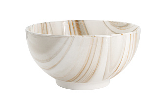 Салатник, 15,5х7,5 см, 700 мл, фарфор P, белый, мрамор, Royal Marble