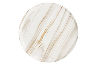 Тарелка обеденная, 26 см, фарфор P, белая, мрамор, Royal Marble